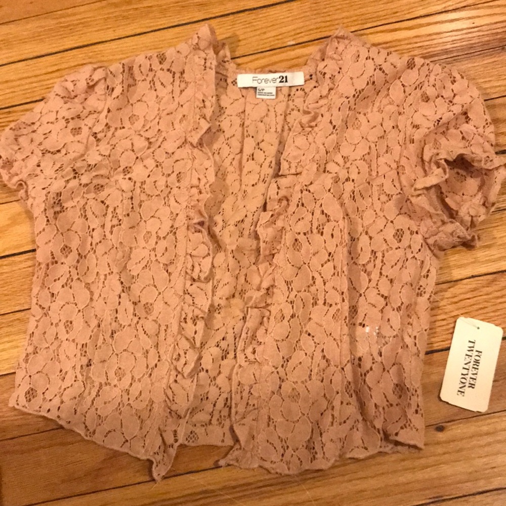 peach / cream mod waist cardigan